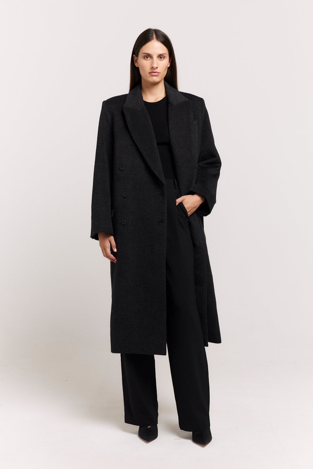 Black oversized coat womens online