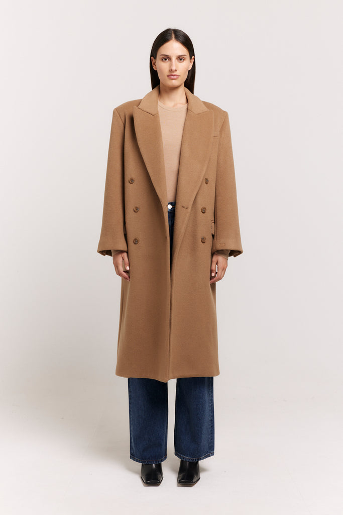 Albi Coat | Brown Longline Coat | Henne