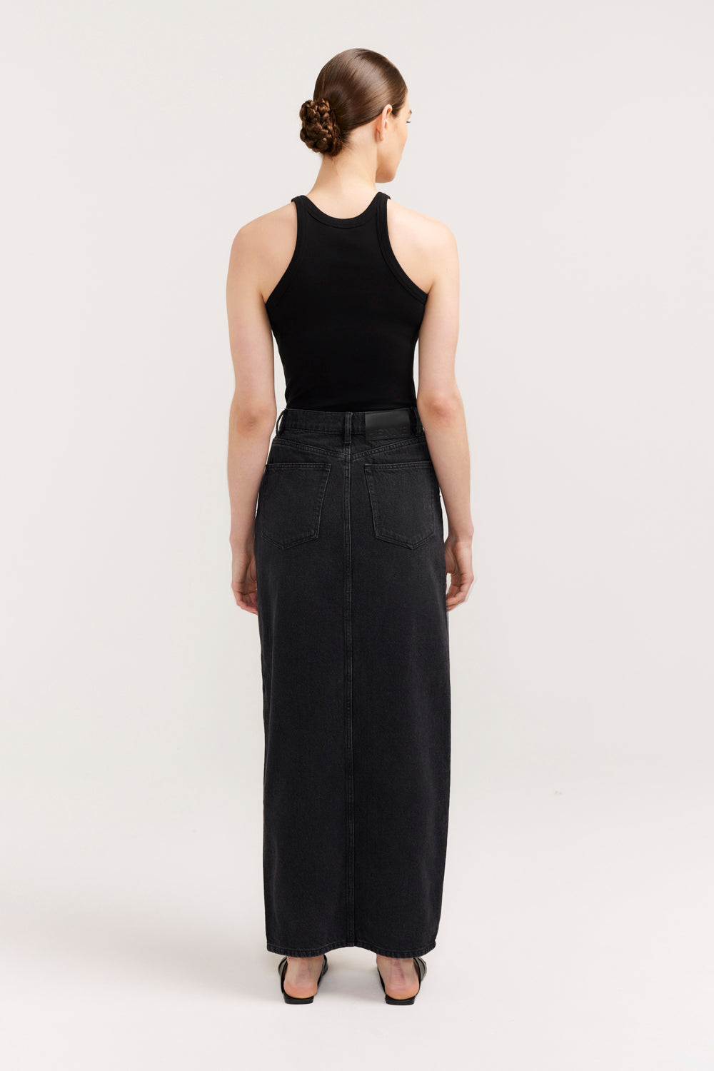 Black midi skirt outlet 08